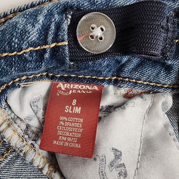 Arizona Jean Company Blue Bermuda Adjustable Shorts Child Slim Size 8 - Picture 5 of 6